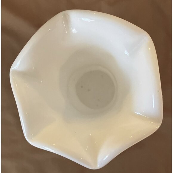 Milk Glass Vase - Imperial Loganberry Grape Cluster Ruffled Top 10” - Picture 5 of 5